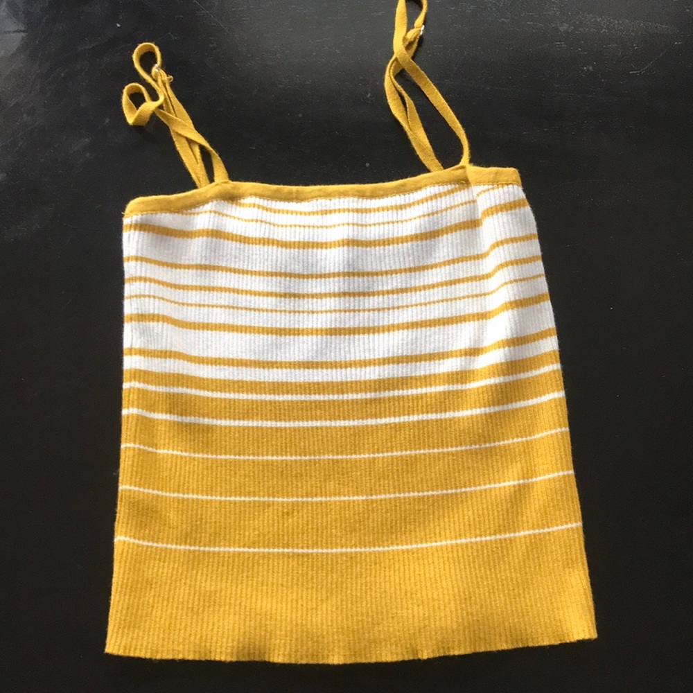 NEW yellow and white tank top